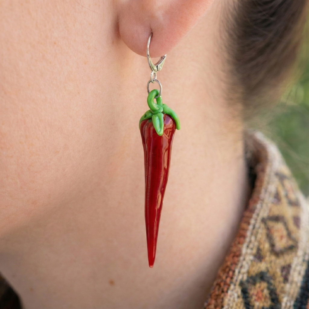 Glass Pepper Earrings