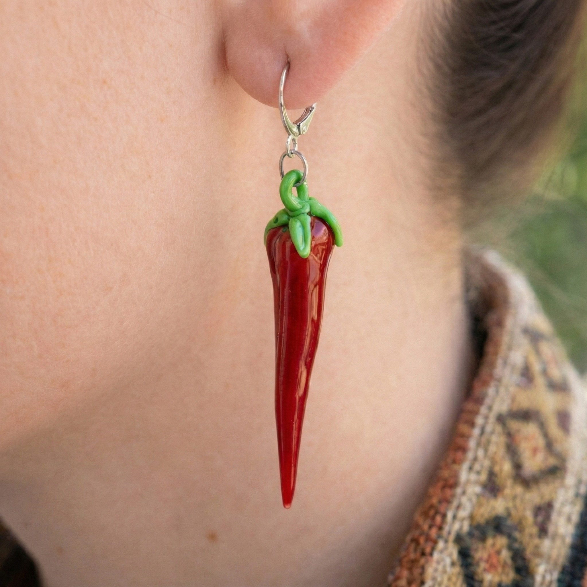 Glass Pepper Earrings